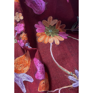Autumn Elegant Floral Jewel Embroidered <b>Wool</b> Warm Woolen Fabric 80x200cm - Product Image 4