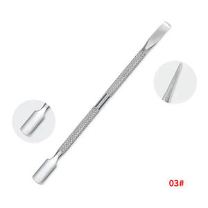 Pousse-cuticules en acier inoxydable avec logo personnalisé de la meilleure qualité Ensemble de 4 pièces professionnel multicolore au meilleur prix Pousse-cuticules - Product Image 6