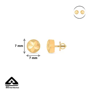 Pendientes de botón Sunny Glow Gold para mujer, joyería de fiesta geométrica vintage con circonita - Product Image 6