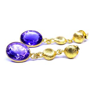 Wedding Wear 925 <b>Sterling</b> <b>Silver</b> Affordable Cheap Classic Amethyst Gemstone Women Wear Push Back <b>Earring</b> <b>Set</b> - Product Image 5