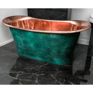 Bañera de cobre de alta calidad con pátina verde que combina perfectamente con diseños de baño modernos y tradicionales. - Product Image 5
