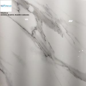 Carrelage en porcelaine brillant aspect marbre de Carrare 600x600mm Carrelage en porcelaine brillant durable de Carrare pour sols et murs résidentiels et commerciaux - Product Image 6