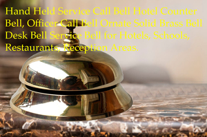 Campana de escritorio de latón macizo, elegante campana de mostrador de Hotel para decoración y accesorio de mesa de llamada de oficial - Product Image 4