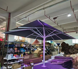 Nueva llegada cuadrado rectángulo playa <span class=keywords><strong>sombrilla</strong></span> 3M 4m 5M 6M 7m 8M aluminio Patio Led sombrillas para <span class=keywords><strong>terraza</strong></span> - Product Image 2