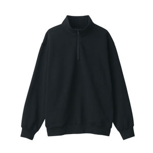 Sweat-shirt polaire à demi-zip pour homme, col montant, 100 % coton, uni, brodé, haute qualité, pour l'hiver - Product Image 1