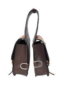 Superventas de alta calidad de cuero genuino Western Trail Tooling Carving Horse Saddle Bag - Product Image 3