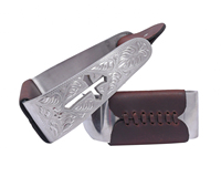 Étriers en aluminium confortables de haute qualité avec harnais en cuir avec boulon à écrou en fer pour produits équestres
