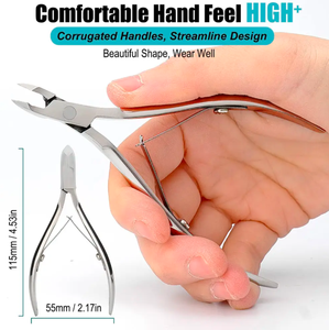 Pinzas para cutículas ergonómicas clásicas de alta calidad, alicates para uñas de pedicura curvos afilados para salón de manicura, cuidado de uñas para los dedos - Product Image 6