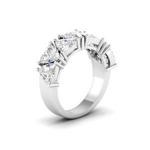 Anillo de compromiso con diamante talla trillón de 5.25 ct, color F, claridad VS, diamante cultivado en laboratorio en oro de 14K, para bodas, compromisos y fiestas. - Product Image 4