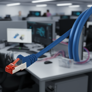 Cat 6 Network <b>Cable</b> 2x <b>RJ45</b> 3m Blue LS0H S/FTP <b>Cable</b> Management Accessory - Product Image 3
