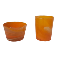 Bougie votive en verre soufflé à la main, orange, en verre sodalime, artisanat indien moderne et luxueux, pour décoration intérieure, Noël, porte, maison, verrerie
