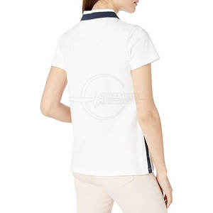 Vêtements de rue Logo décontracté personnalisé femmes Polo T-Shirt Garniture contrastée Dernière mode Nouveau Design Polo T-Shirt - Product Image 4