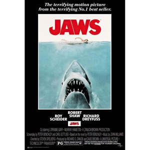 Modern Style Jaws <b>Poster</b> the Great White Shark Design Made of Paper for Wall Usage - Product Image 1