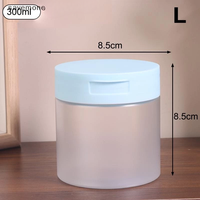 Vente chaude PP Pot 250ML 300ML Masque Visage Toner pad conteneur avec pince à épiler Cylindre Emballage En Plastique Flip Top Cap Pots Cosmétiques