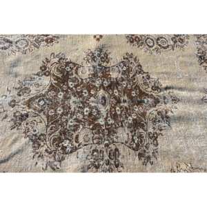Vintage Brown Beige Handmade Turkish <b>Rug</b> 6.6 X 9.3ft Classic Style for Living Room Bedroom <b>Bedside</b>-Rectangular Hallway Pattern - Product Image 5