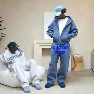 Conjunto Deportivo Personalizado de 2 Piezas para Hombre, Sudadera con Capucha Holgada de Felpa, 100% Poliéster, Corte Ajustado, Ligero y de Alta Calidad para Invierno - Product Image 4