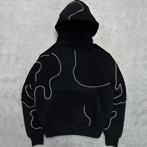 Conjunto Deportivo de 2 Piezas para Hombre, Sudadera con Capucha y Pantalones Deportivos, 100% Algodón, Invernal, con Parches de Logotipo Personalizados - Product Image 2