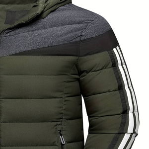 Veste matelassée épaisse à fermeture éclair imprimée sur mesure par le fabricant en gros coupe-vent enduite tendance de grande taille - Product Image 3