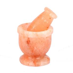 Mortier et pilon de sel naturel rose de l'Himalaya les plus vendus Style floral directement du fabricant de grossiste pakistanais - Product Image 2