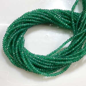 Cuentas de forma de rondelle facetadas de ónix verde natural, cuentas de lágrima de piedras preciosas naturales - Product Image 3