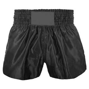 Wholesale Boxing Training MMA Shorts Custom Logo Sportswear with Spandex-Polyester <b>Black</b>-Color Washed Technics - Product Image 1