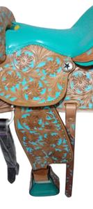 Selle occidentale en cuir pur de course de chevaux anglais de haute qualité fabriquée à la main en cuir véritable Ranch Trail Roping produits indiens - Product Image 4