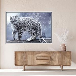 Cadeau Snow Canvas : Décoration murale en verre imprimée d'animaux sauvages, TOILE ENCADRÉE BLANCHE - Product Image 1
