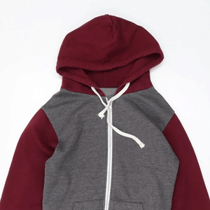 Women's Classic Maroon Grey Cotton Fleece <b>Pullover</b> Hoodie Breathable Streetwear <b>Jumper</b> Top for Winter - Product Image 3
