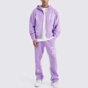 Conjunto Deportivo de Alta Calidad para Hombre, Estilo Streetwear, con Lavado Ácido, Elástico en Cuatro Direcciones, Diseño Apilado, Nueva Llegada - Product Image 1