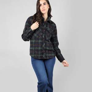 "Veste boutonnée à carreaux surdimensionnés pour femmes-Veste en flanelle douce et chaude pour temps froid" - Product Image 2