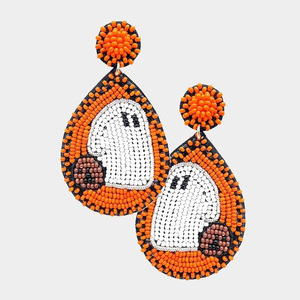 Seed Bead Embroidered <b>Earrings</b> Drop Shape <b>Earrings</b> From India <b>Handmade</b> <b>Earrings</b> for Women and Girls - Product Image 4