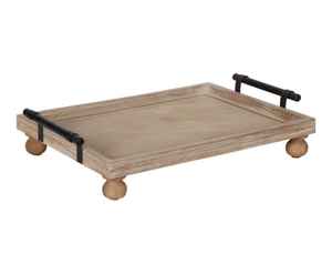 Diwali moderno de Venta caliente para bandeja rectangular de madera con mango de metal plato de tamaño personalizado para servir comida en el hogar - Product Image 6