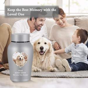 Urnas personalizadas para cenizas humanas Mini para cenizas Hombre Mujer Foto Urnas de tamaño personalizado Urna de cremación de acero inoxidable Gris mate - Product Image 3