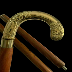 Calvin งานหัตถกรรมทองเหลืองโบราณออกแบบหัวจับสไตล์วินเทจไม้เดินอ้อย36 "ของขวัญที่ไม่ซ้ำรายการ CHWKS36205 - Product Image 1