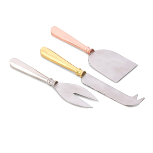 Mayorista Indio Moderno Venta Disponible en Tres Colores Cobre Oro Plateado Queso Cuchillo de Metal (Juego de 3) Para Uso Diario - Product Image 1