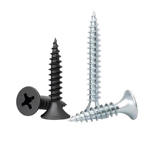 Tornillo para paneles de yeso de acero al carbono fosfatado negro con rosca gruesa, Phillips Torx, autoperforante para madera - Product Image 1