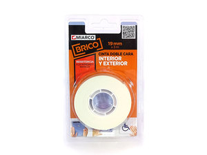 Nastro biadesivo per uso interno ed esterno, 3m x 19mm (Miarco 10993) - Product Image 1