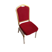 Chaise empilable en acier métallique pour église et salon avec coussin en tissu élégant, chaise d'événement, chaises de banquet et de salle à manger en métal durable