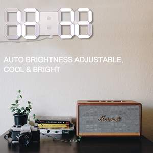 Orologio da Parete Digitale 3D LED con Telecomando, Grande Orologio Moderno con Luce Notturna e Sveglia per Soggiorno - Product Image 2