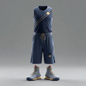 OEM Printed Football <b>Basketball</b> Uniform Training <b>Basketball</b> Jersey <b>Shorts</b> Unisex V-Neck Sleeveless <b>Basketball</b> Uniforms <b>Men</b> - Product Image 2