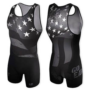 Venta al por mayor de alta calidad de encargo de poliéster Spandex Hombres Athletic Wrestling Singlet Adultos Jóvenes de impresión completa de artes marciales de hierro - Product Image 1