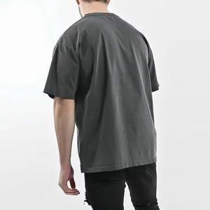 Alta calidad 100% algodón 300 Gsm Heavyweight hombres logotipo personalizado gota hombro hombres ácido lavado personalizado impresión Boxy hombres algodón camiseta - Product Image 4