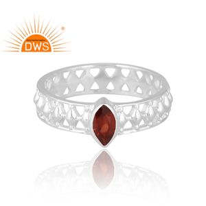 Nuevo diseño elegante anillo de piedras preciosas de granate Natural de plata esterlina diseño personalizado joyería para mujer regalo para ella - Product Image 3