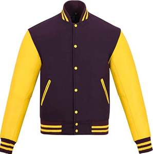 Chaqueta universitaria de bombardero Letterman de calidad superior Servicio OEM con capucha de invierno para hombre Tamaño XL Cuero de vaca genuino - Product Image 1