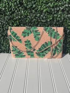 MS Handicraft Multicolor Glass Beaded <b>Bag</b> with Handle Handheld Casual Hand <b>Bag</b> Indian Handmade Customized Shape <b>Baguette</b> <b>Bag</b> - Product Image 2