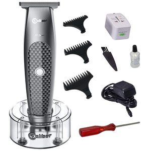 Tondeuse à cheveux professionnelle sans fil avec lames DLC, tondeuse de finition à lame en T à écartement zéro pour rasage à sec, toilettage personnel, sur batterie, US - Product Image 1