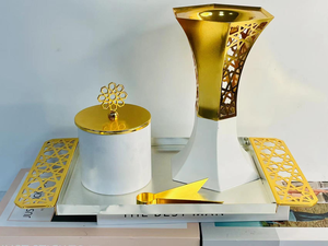 Quemador Makhbara de 2k25, quemador de incienso de Metal hecho a mano árabe, quemador Bakhoor de Ramadán hecho en La India - Product Image 3