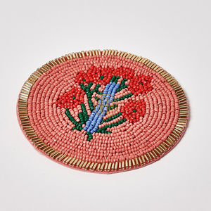 Posavasos de Cuentas de Vidrio Tejidas a Mano Elegantes 2026, Alfombrilla de Bebidas Única Hecha a Mano para Mesa de Comedor - Product Image 1