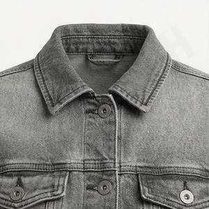 Chaqueta Vaquera de Mezclilla Lavada de Color Personalizado de Primera Calidad para Mujer, Diseño OEM, Cierre de Botones, Prenda Exterior Informal de Moda - Product Image 4