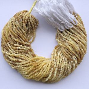 4mm naturel Ombre jaune miel opale pierre ombragée facettes Rondelle perles brin au prix de gros du fabricant pour bijoux - Product Image 1